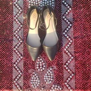 Additionelle Black Pointed Toe Block Heeled Shoes